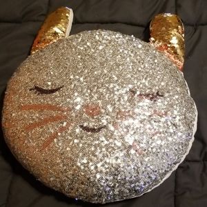 Sequin cat pillow